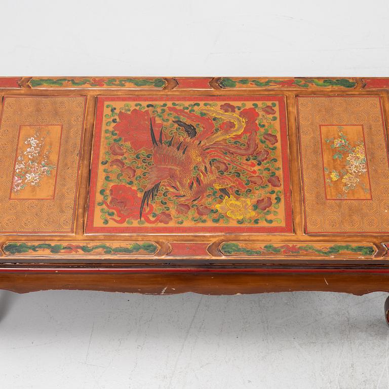 A Chinese lacuered kang table, second half of the 20th century.