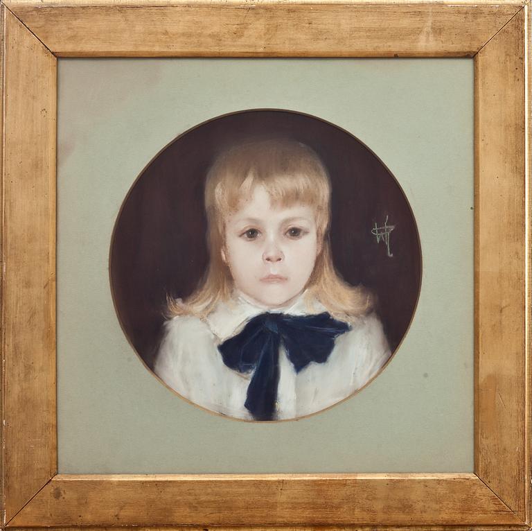 OKÄND KONSTNÄR, pastell, monogramsignerad.