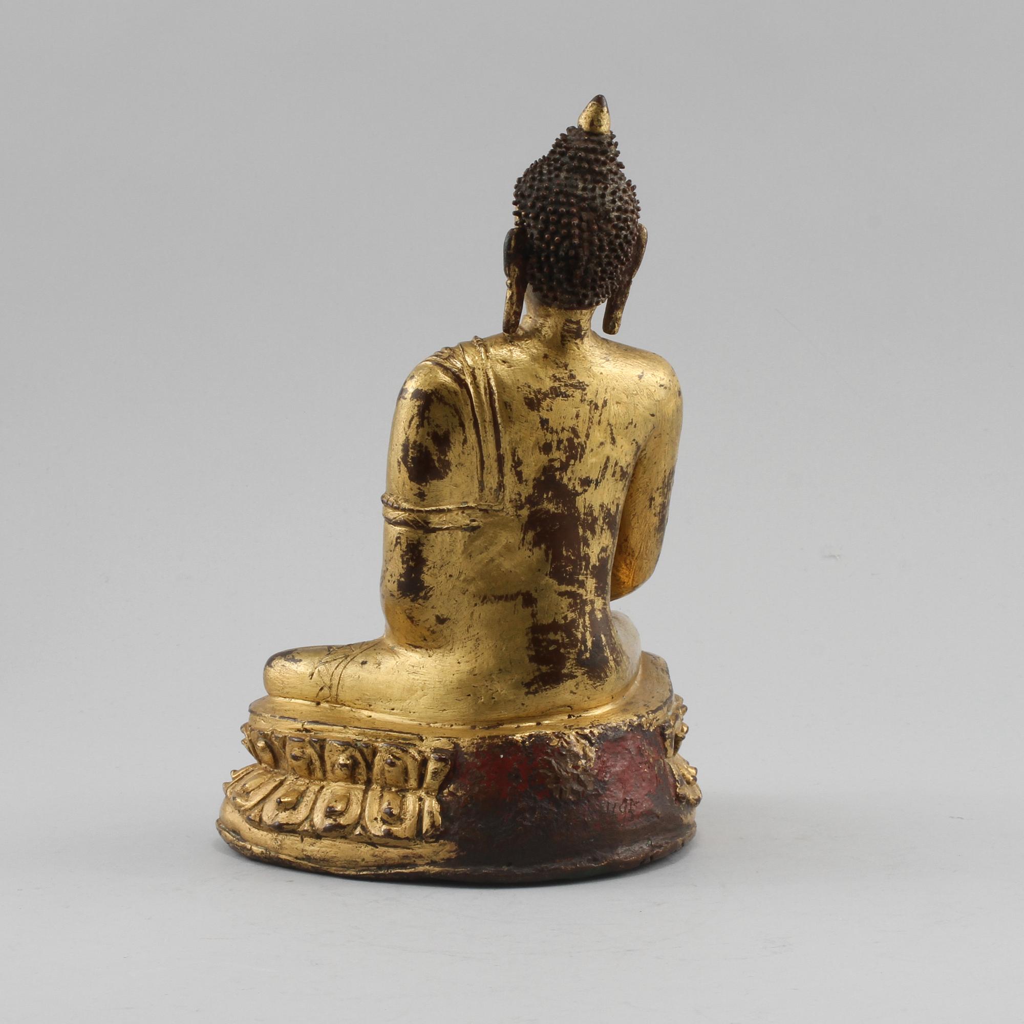 SKULPTUR, förgylld brons, orientalisk, 1900-tal.