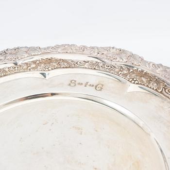 Trays/Serving dishes 3 pcs of nickel silver, first half of the 20th century.