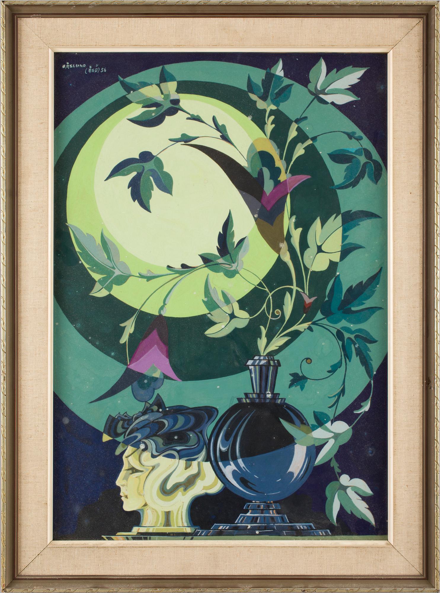 HELMER ÅSLUND(ÅSÖ), gouache. Signo dat 56.