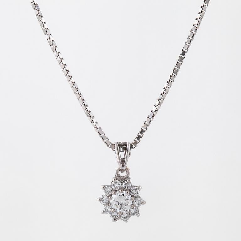 A brilliant cut diamond pendant.