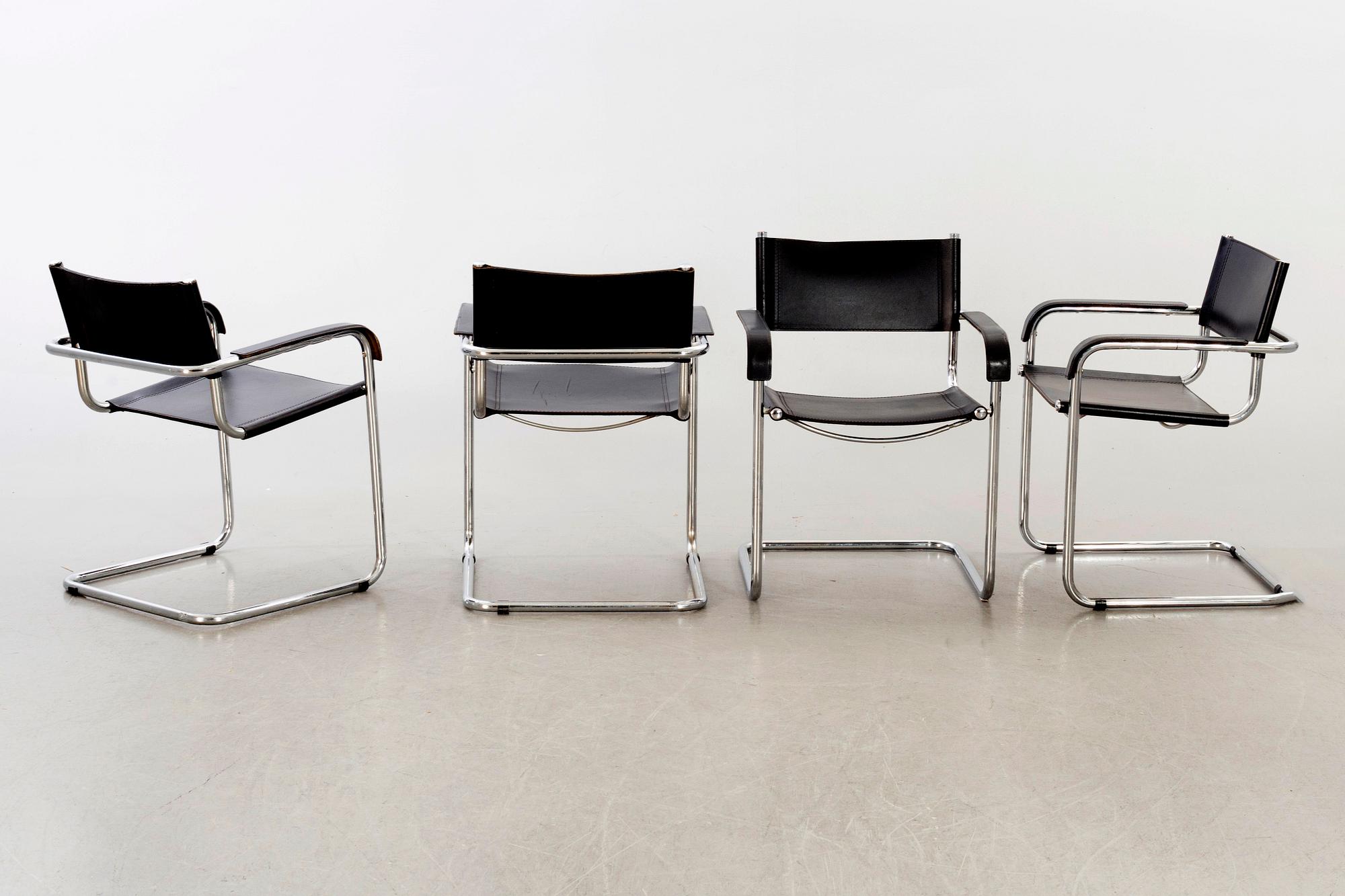 Five late 20th century Italian armchairs.