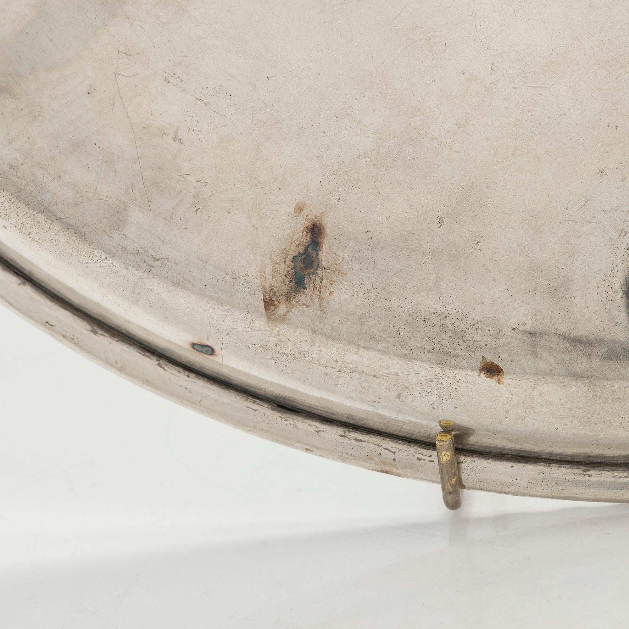 Tarjotin, hopeoitu, Thomas Woolley, Birmingham, Englanti n. 1900.