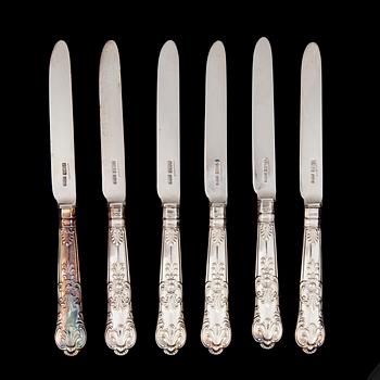 KNIVAR, 6 kpl, sterlingsilver, James Dixon & Sons, Sheffield, 1903. Totalvikt 370g.