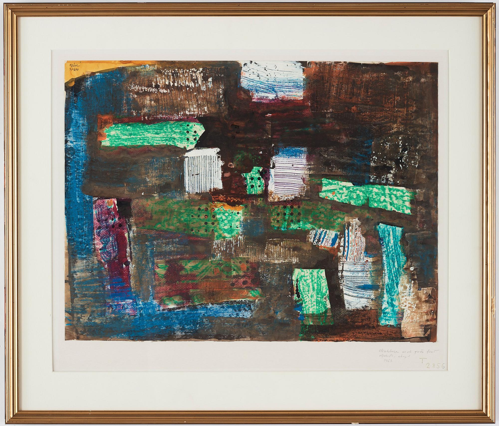 ENDRE NEMES, crayon and acrylic on paper, signed Endre Nemes and dated 1963.