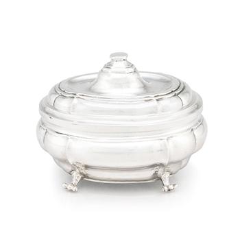 Sockerskrin, silver, troligen Andreas Schneider (1759-1761), Augsburg. Rokoko.