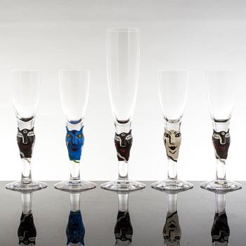 ULRICA HYDMAN-VALLIEN, glas, 9 st, 'Open minds', snaps och champagne glas för Kosta Boda.