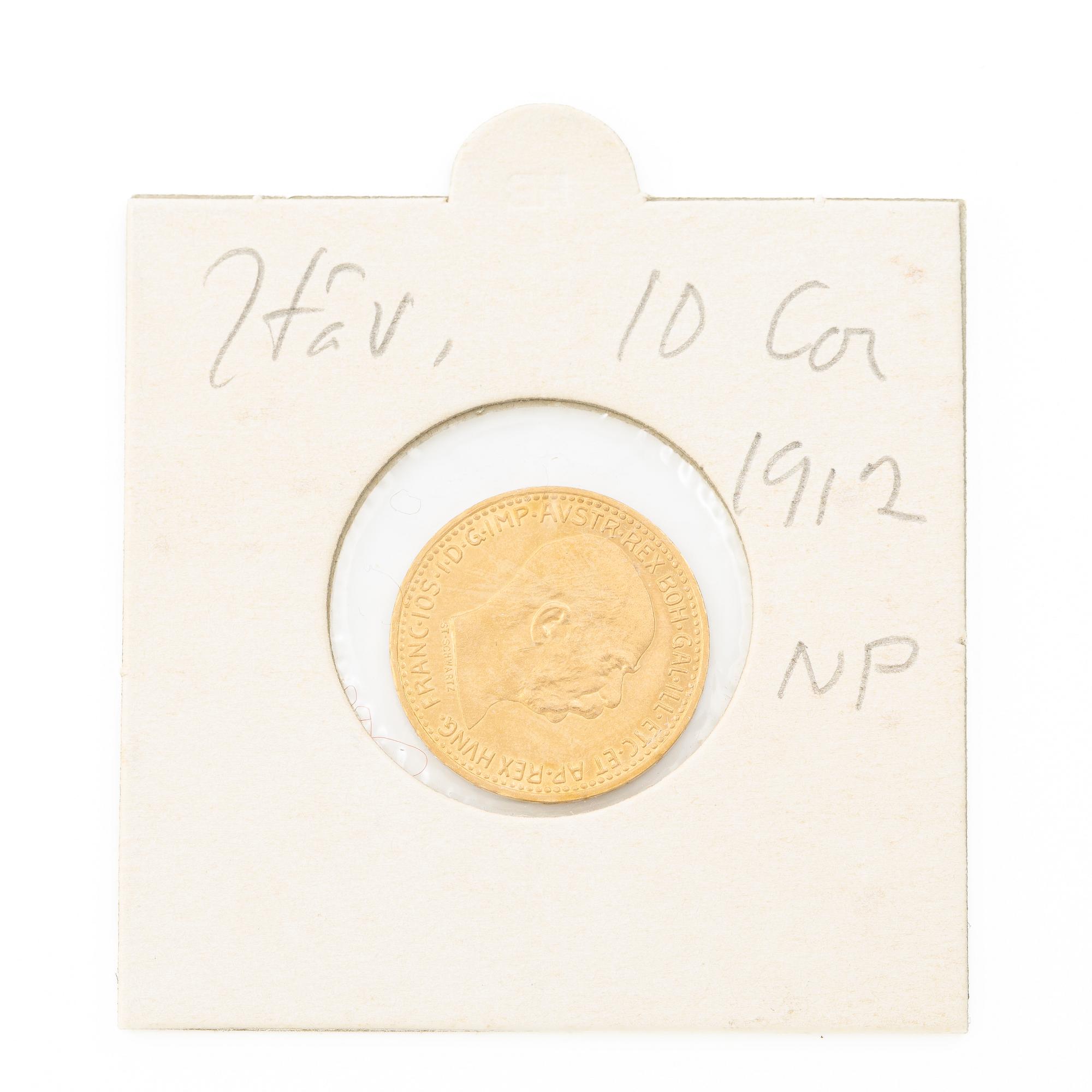 Gold coin, Austria, 10 Corona, 1912.