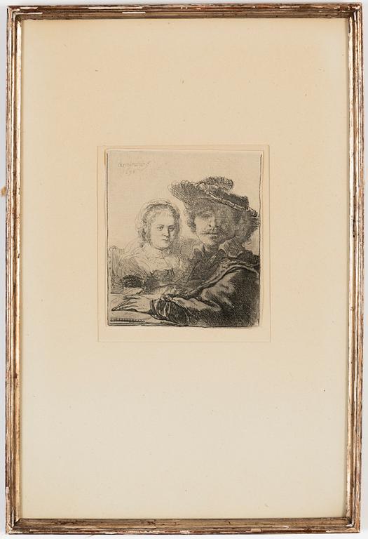Rembrandt Harmensz van Rijn, etsning, 1636, senare avdrag, troligen Basan.
