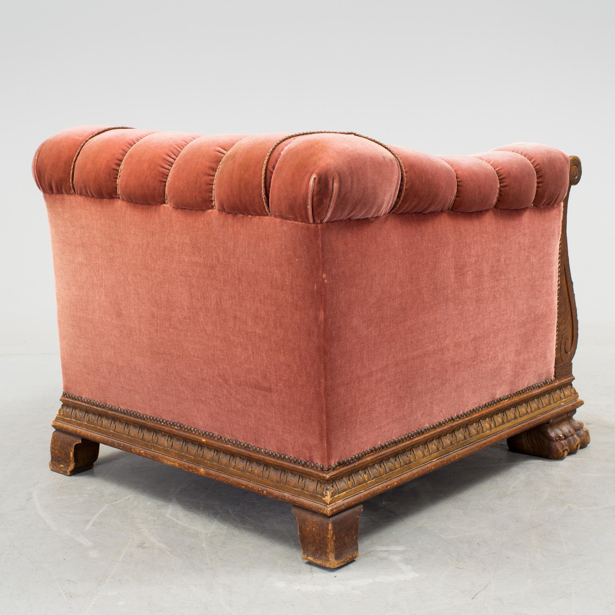 IVAR KREUGERS SOFFA OCH FÅTÖLJ, 1920-tal.