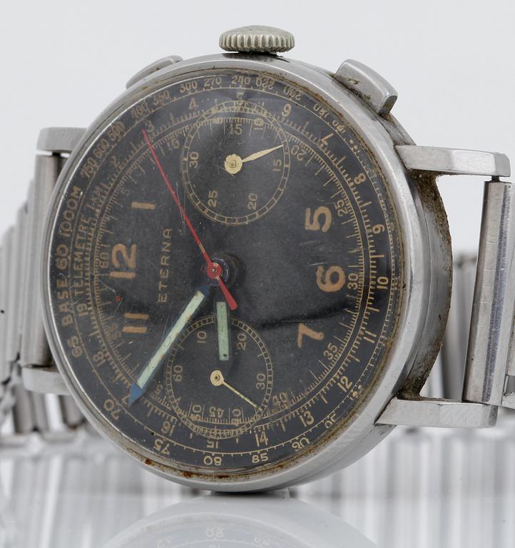 ARMBANDSUR, herr, Eterna "Telemetre", 1940-tal.