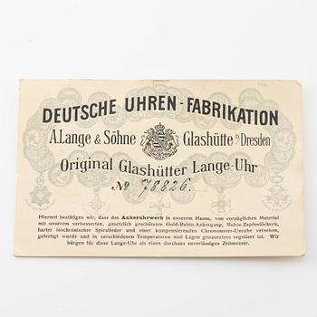 A. Lange & Söhne, Deutsche Uhrenfabrikation Glashütte, hunter, ca 1920.