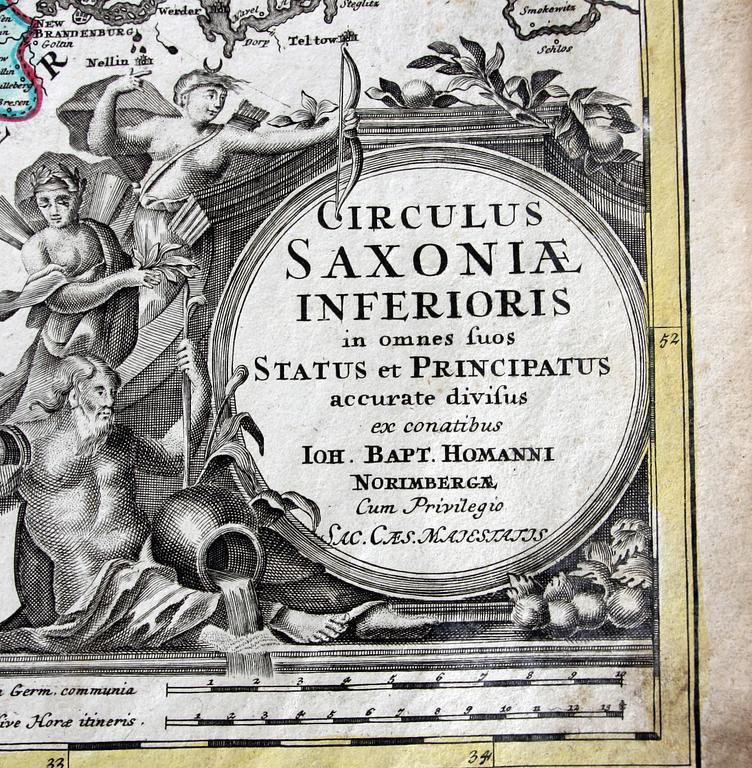 KARTOR, 2 st,  J B Homann, 1700-talets första hälft.