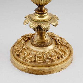 KANDELABRAR, 1 par, brons, senempire, 1800-talets mitt.