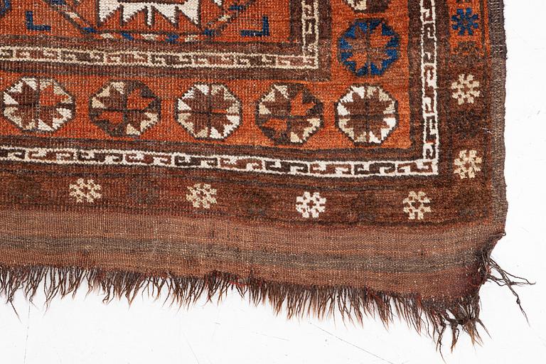 Carpet, Beshir, antique, probably 19th century second half, approx. 300 x 195 cm.