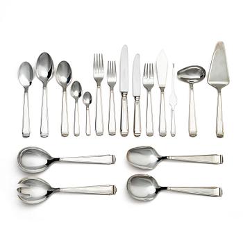 300. A sterling silverware set, model 'Art-Deco', 152 pieces and casket, Flensburg, Germany.