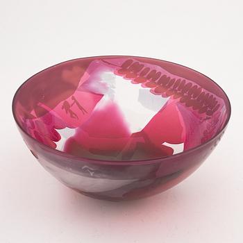 Ann Wärff, skål, glas, "Häxornas trädgård", signerad och 1978.