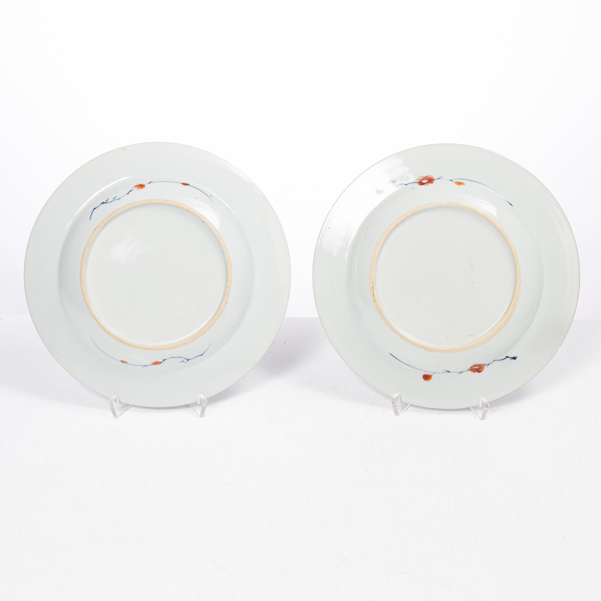 Tallrikar, 5 st, porslin, Kina, Qingdynastin, 1700-tal.