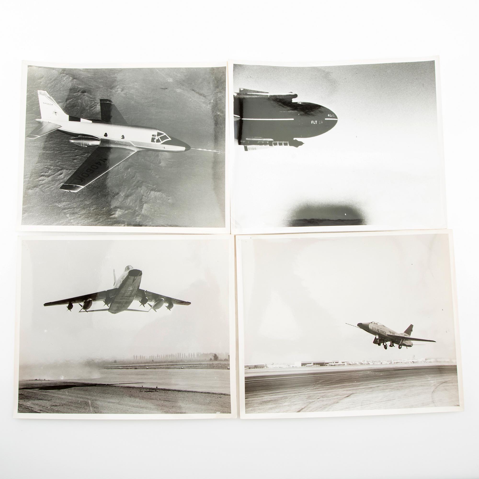 En samling flygplansrelaterade fotografier  15 st.