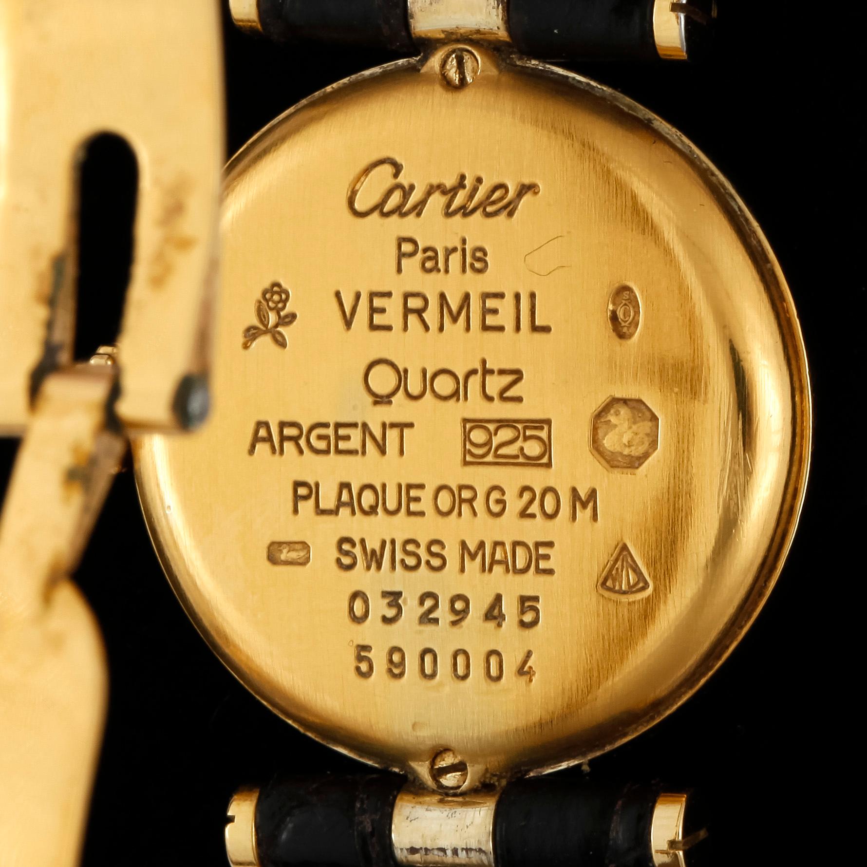 ARMBANDSUR, Must de Cartier, Paris, förgyllt silver, 1980-tal.