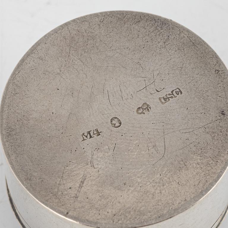 Seven Swedish Silver Boxes, including mark of Petter Eneroth, Stockholm 1792.