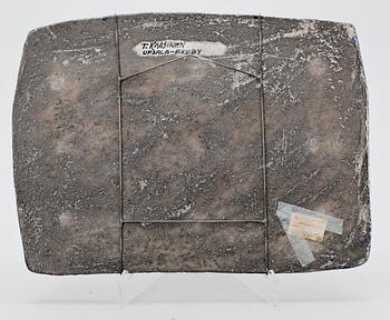 VÄGGPLAKETT, keramik. Taisto Kaasinen, Upsala Ekeby. Sign.