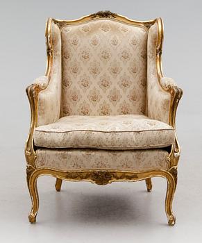 FÅTÖLJ, gustaviansk stil, 1900-talets första hälft.