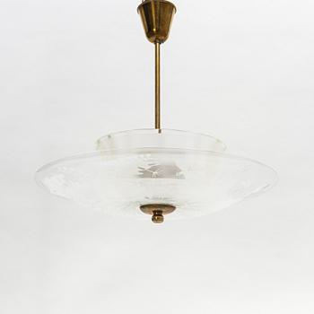 Glössner & Co., a Swedish Modern etched ceiling light, 1940s, signed.