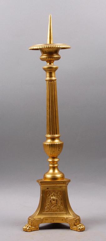 ALTARLJUSSTAKE, mässing, barockstil, 1900-tal.