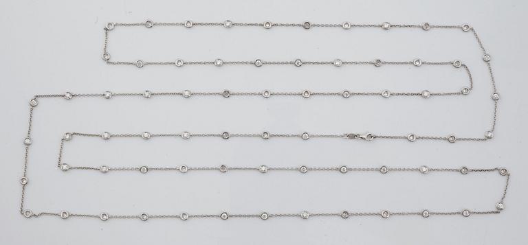 A brilliant cut diamond necklace.
