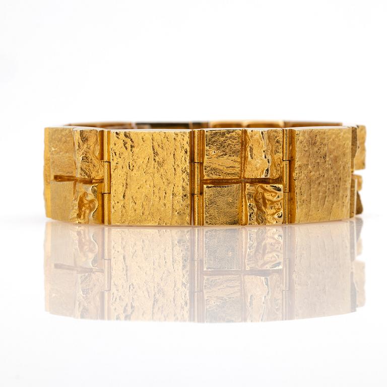 Björn Weckström, Bracelet, 18K gold, "Quadrate forms", for Lapponia, Finland.