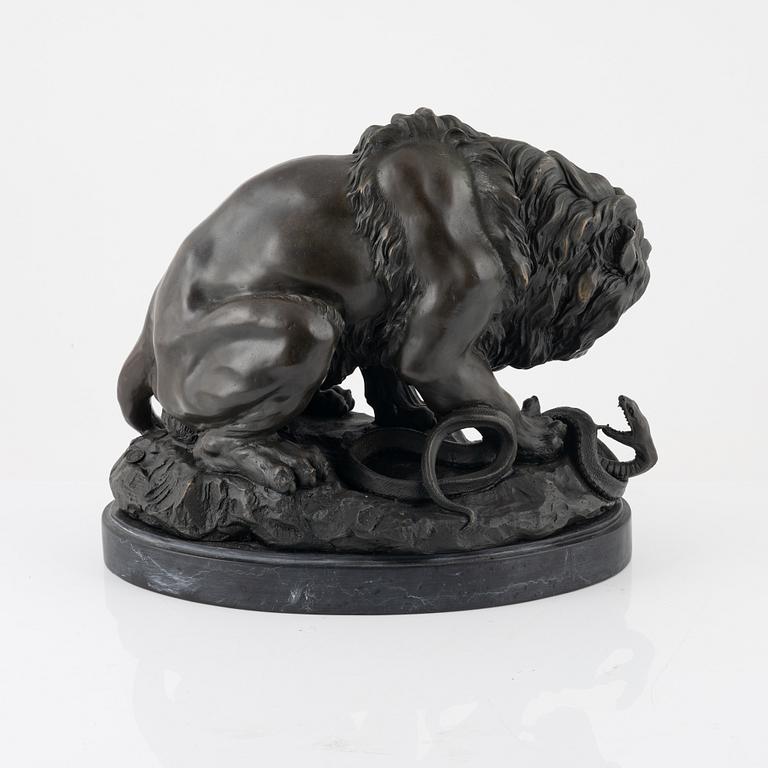 Antoine Louis Barye, after, 'Lion au Serpent'.