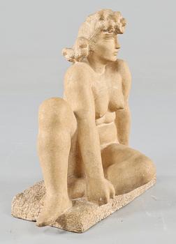 SKULPTUR, stenmassa, signerad, 1900-talets tredje kvartal.