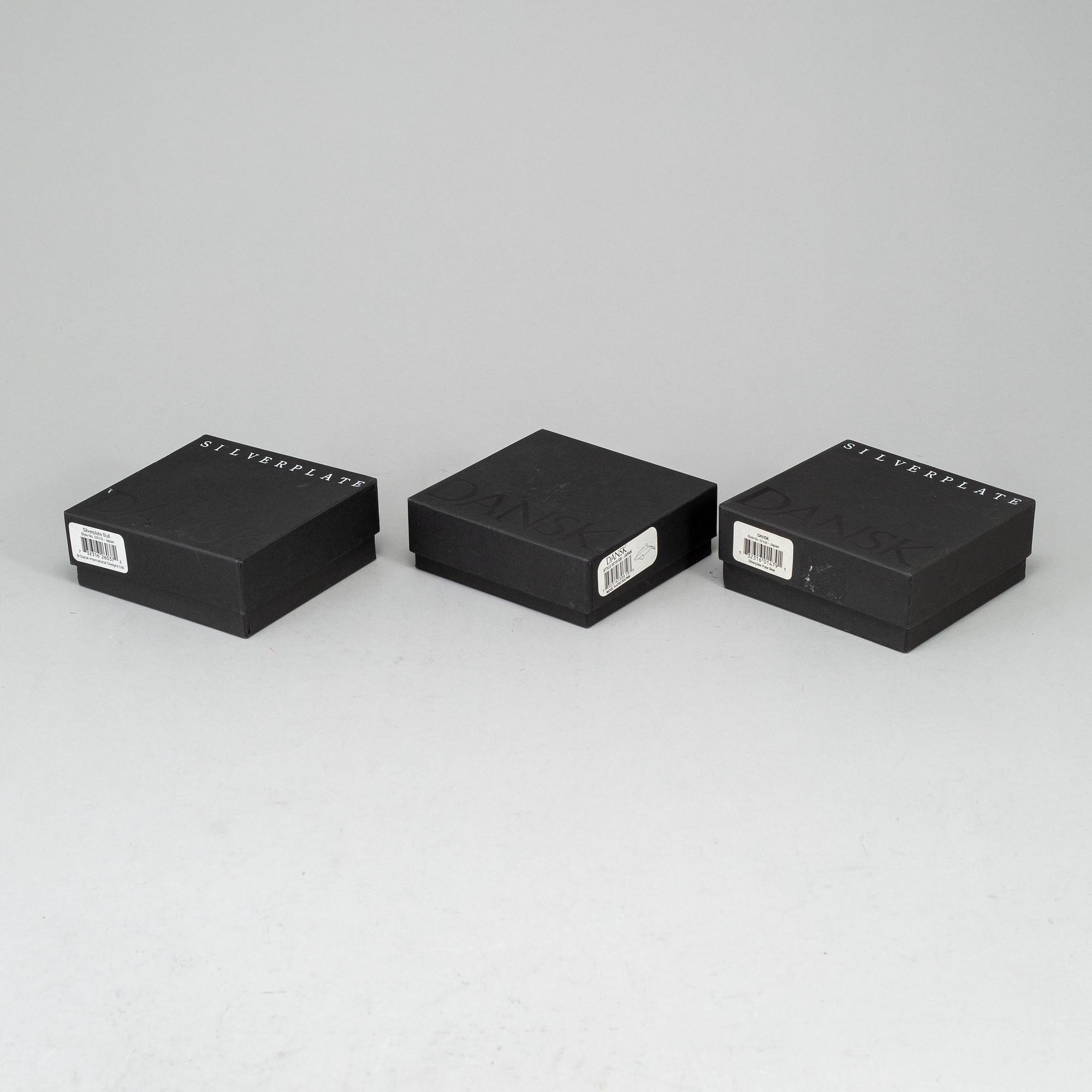 GUNNAR CYRÉN, a group of three silver plated figurines, Dansk Designs, Japan.