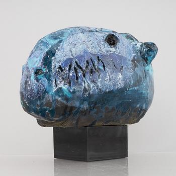 Henrik Allert, a stoneware sculpture of an animal's head, signed.