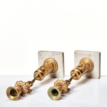 A pair of late Gustavian candlesticks.
