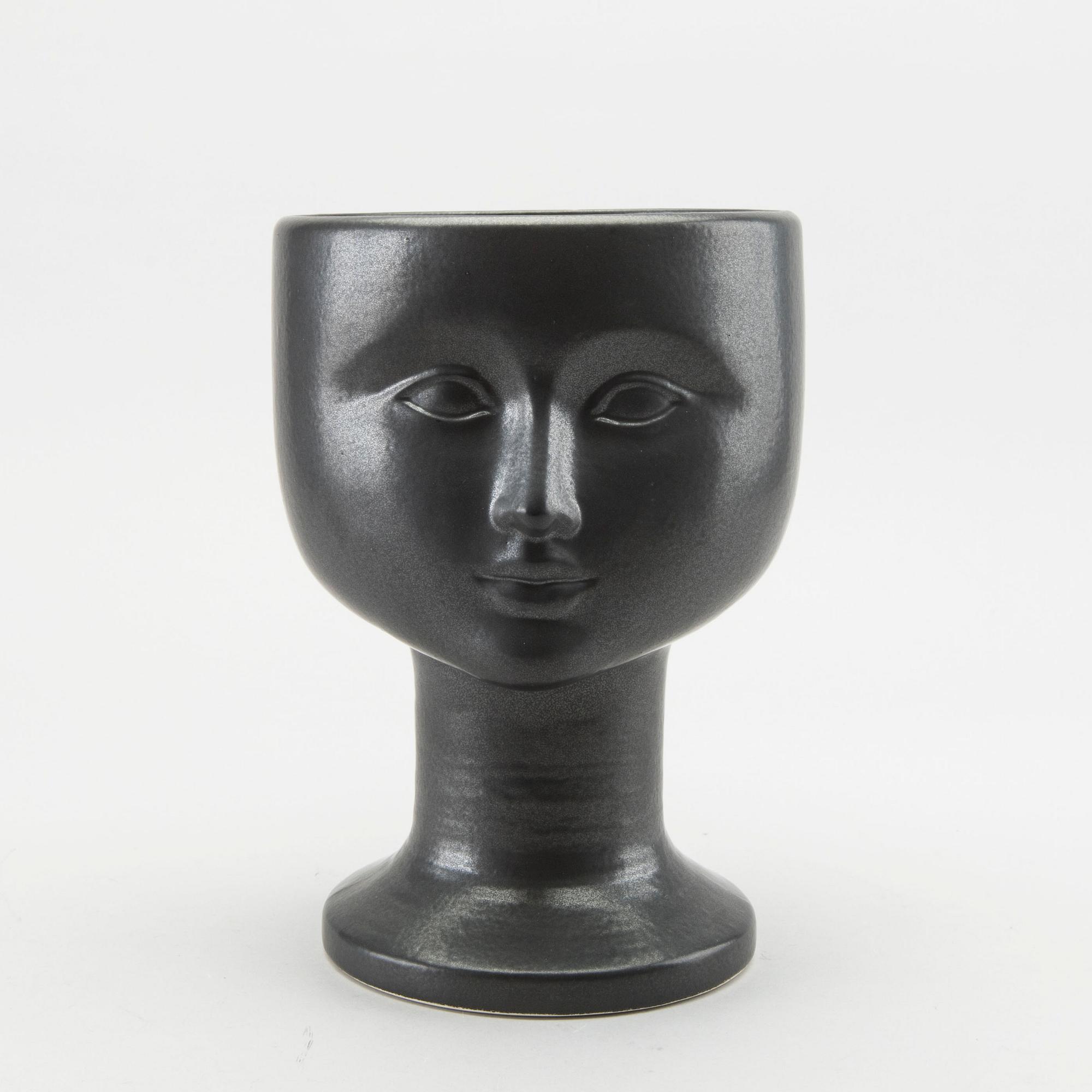 A Lisa Larson stoneware flower pot.