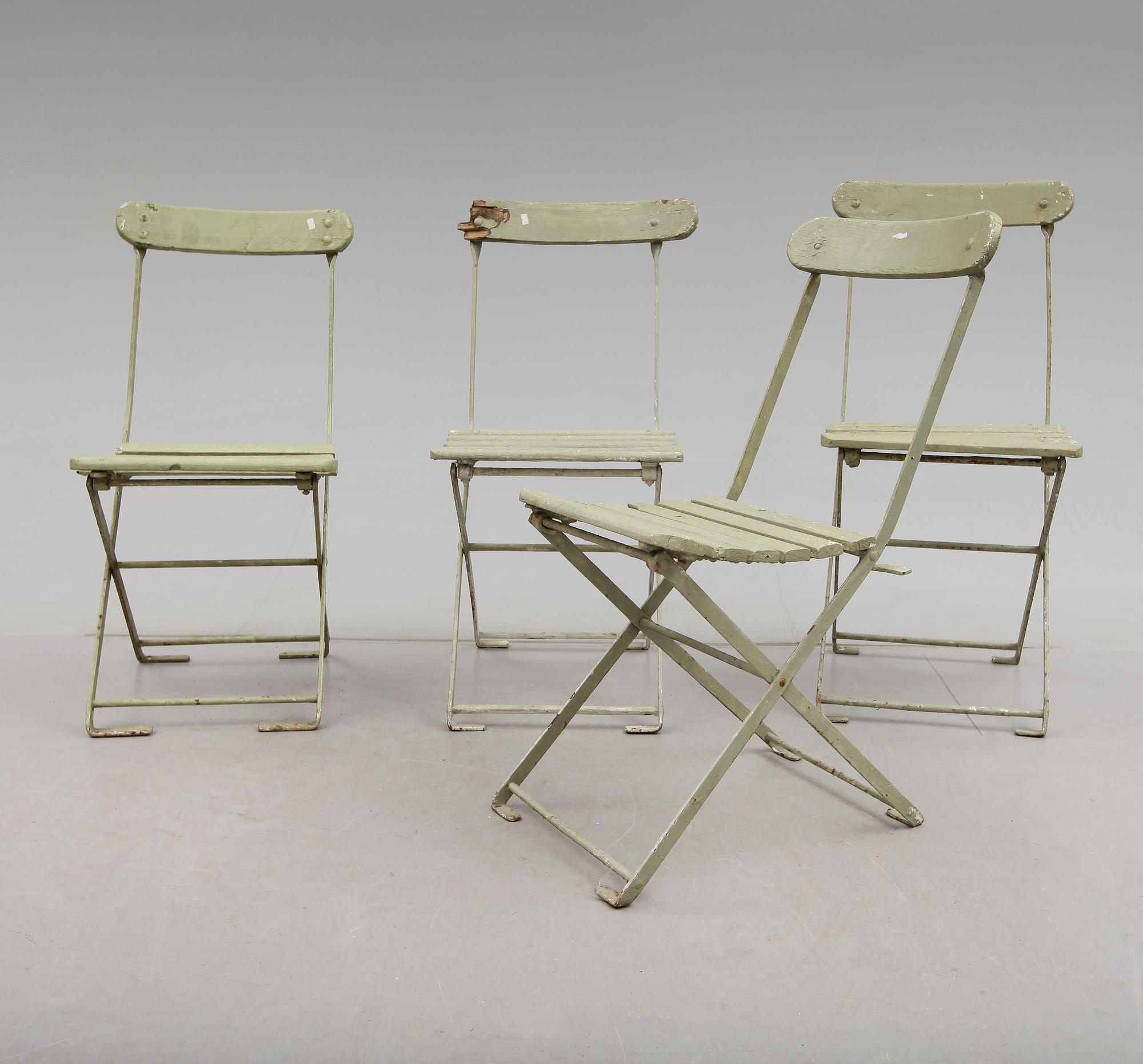 TRÄDGÅRDSSTOLAR, 4 st, 1900-talets första hälft.