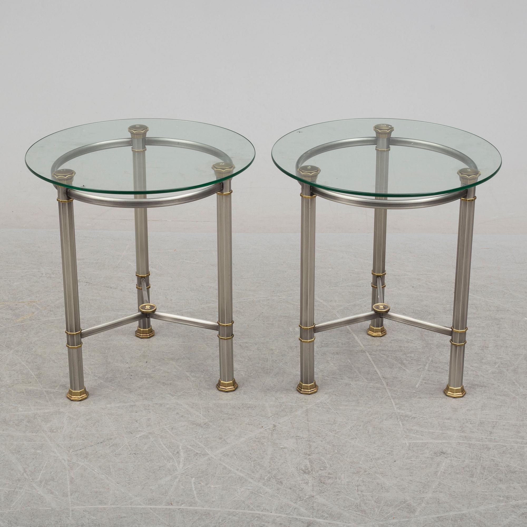 SIDOBORD/LAMPBORD, ett par, 1900-talets slut.