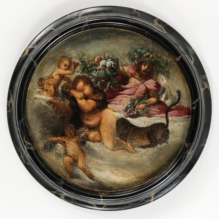 OKÄND KONSTNÄR, Olja på pannå.