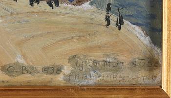 OLLE BONNIÉR, olja på pannå, "Ljus mot söder", 1938,  signerad "O.B".