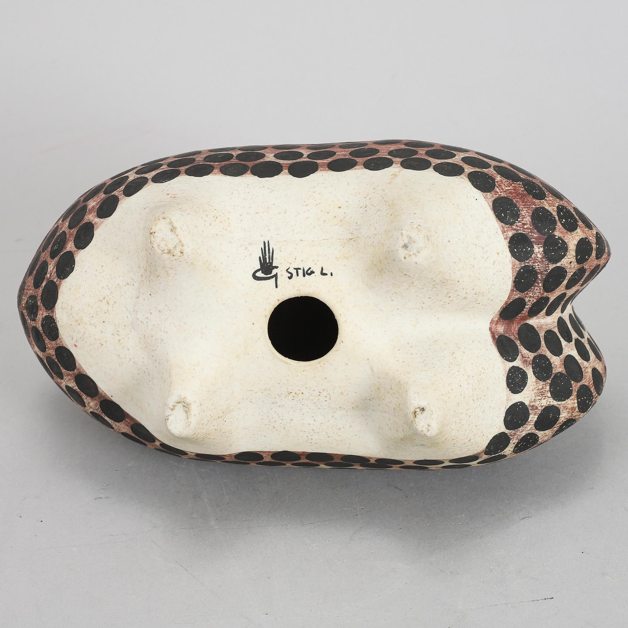 STIG LINDBERG, skulptur, stengods, "Springare", Gustavsberg Studio.