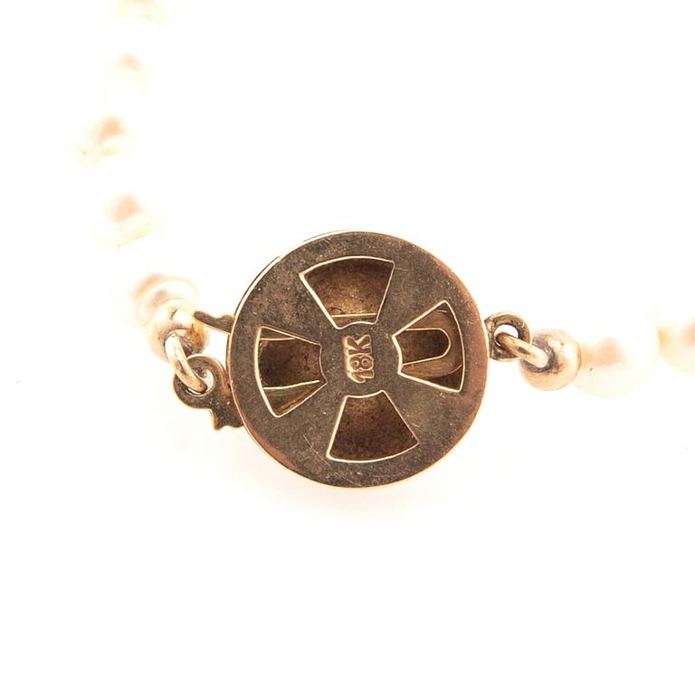 Collier, 18K guld och pärlor.