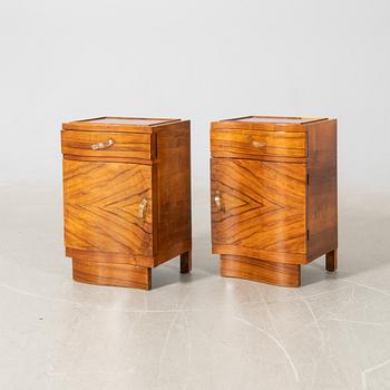 Sängbord, ett par, Art Deco 1900-talets första hälft.