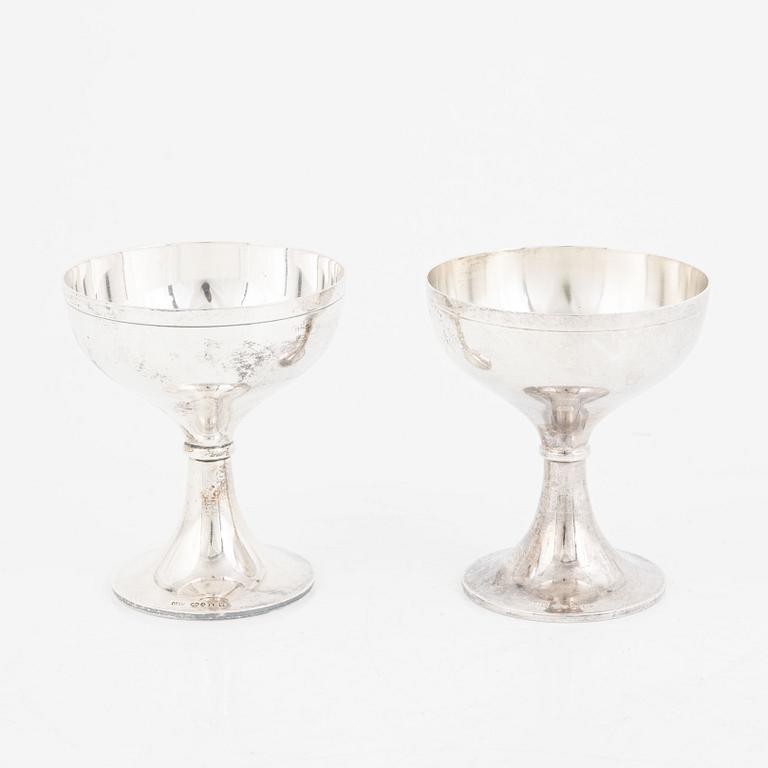 Oscar L. Olausson, nine silver cups, Stockholm, 1947-50.