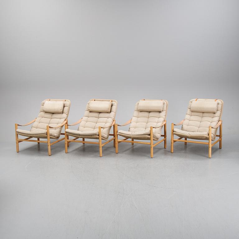 Four 'Junker' easy chairs by Bror Boije for Dux, second half of the 20th Century.