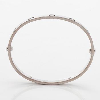 Cartier, rannekoru "Love", 18K valkokultaa, briljanttihiottuja timantteja.