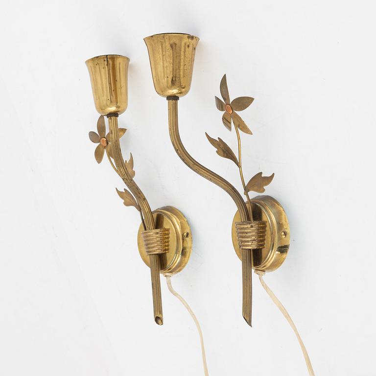 A pair of Scandinavian Modern wall lights, Norway, 1940's/50's.