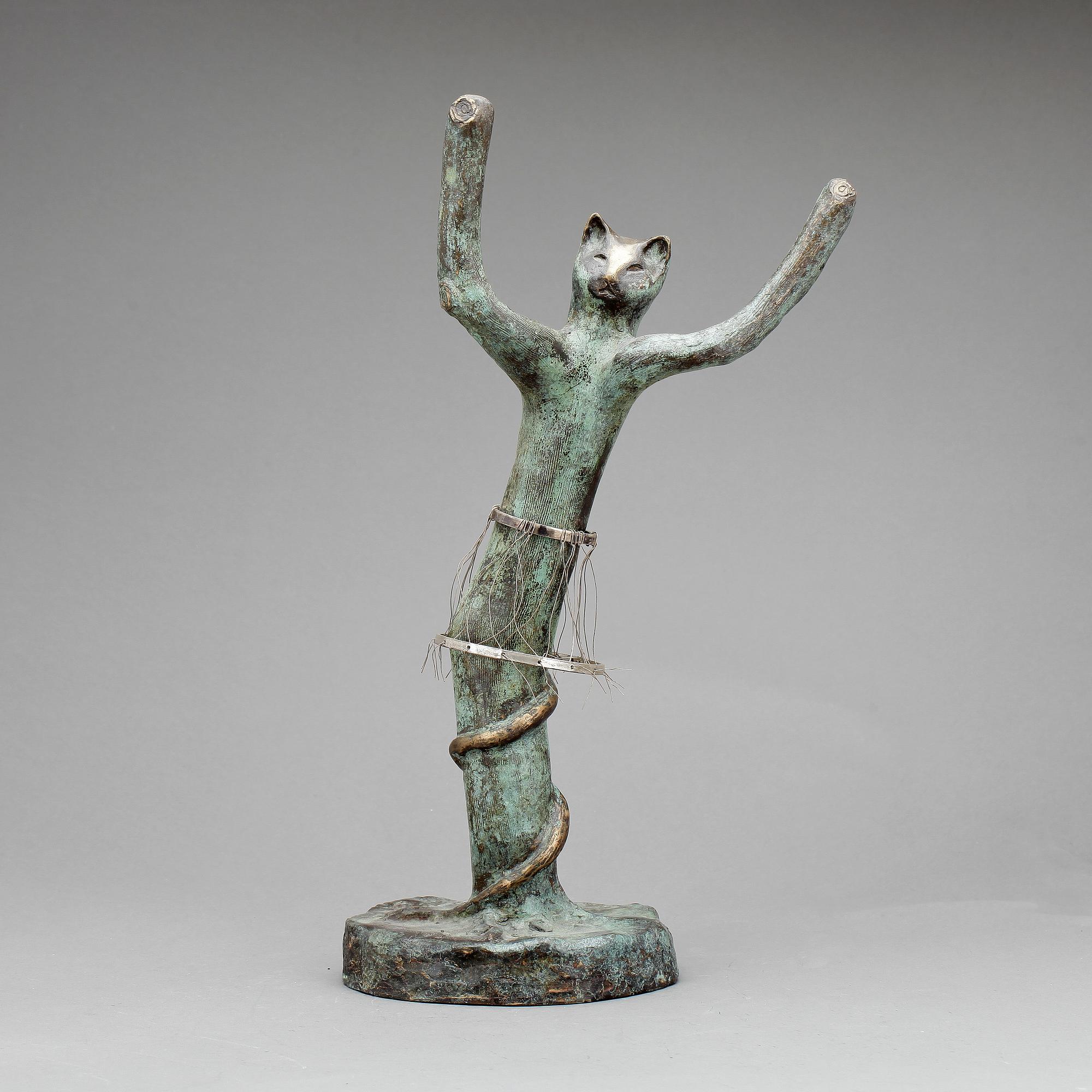 CECILIA B GRÖNING, brons och silver, signerad Cecilia B Gröning.